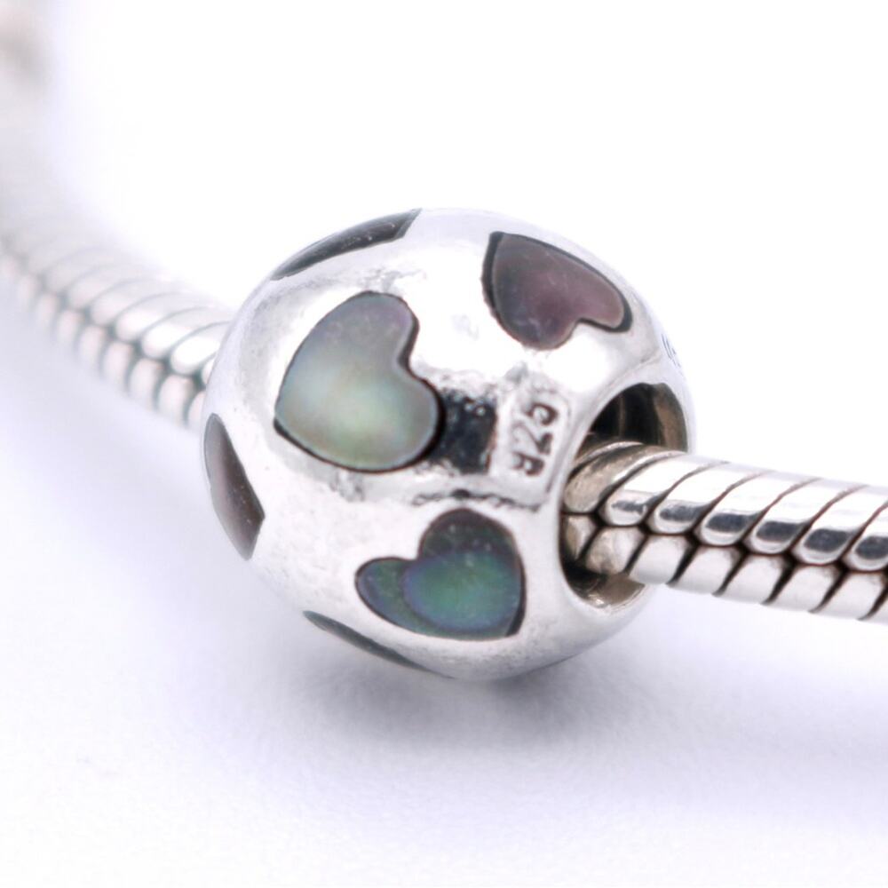 Authentic PANDORA Love Me Black Mother of Pearl Charm - 790398MPB
